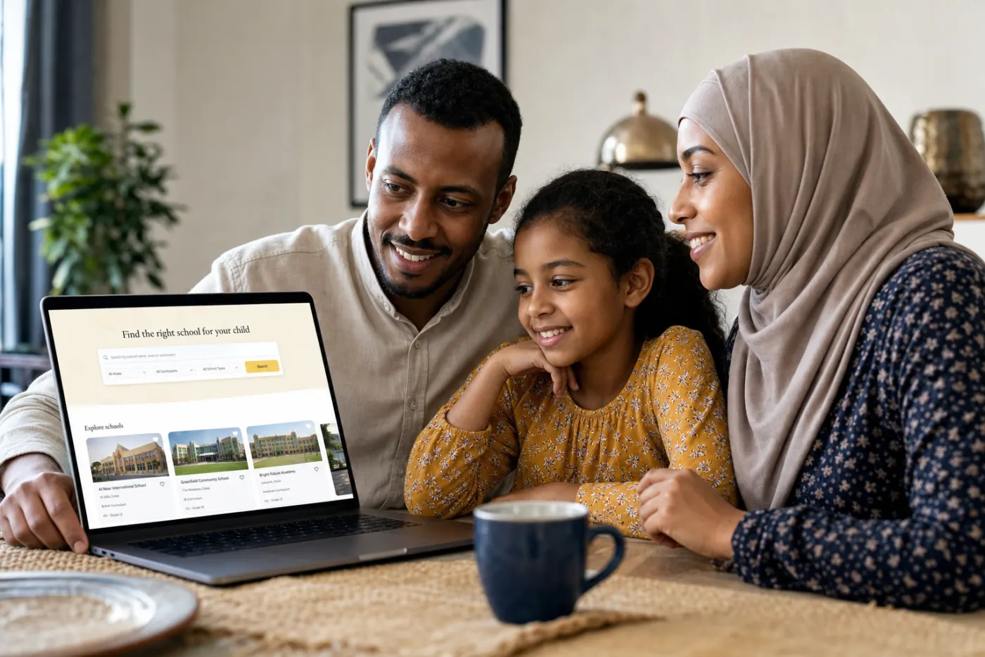 أسرة تستخدم منصة SudanEdu لاختيار المدرسة المناسبة